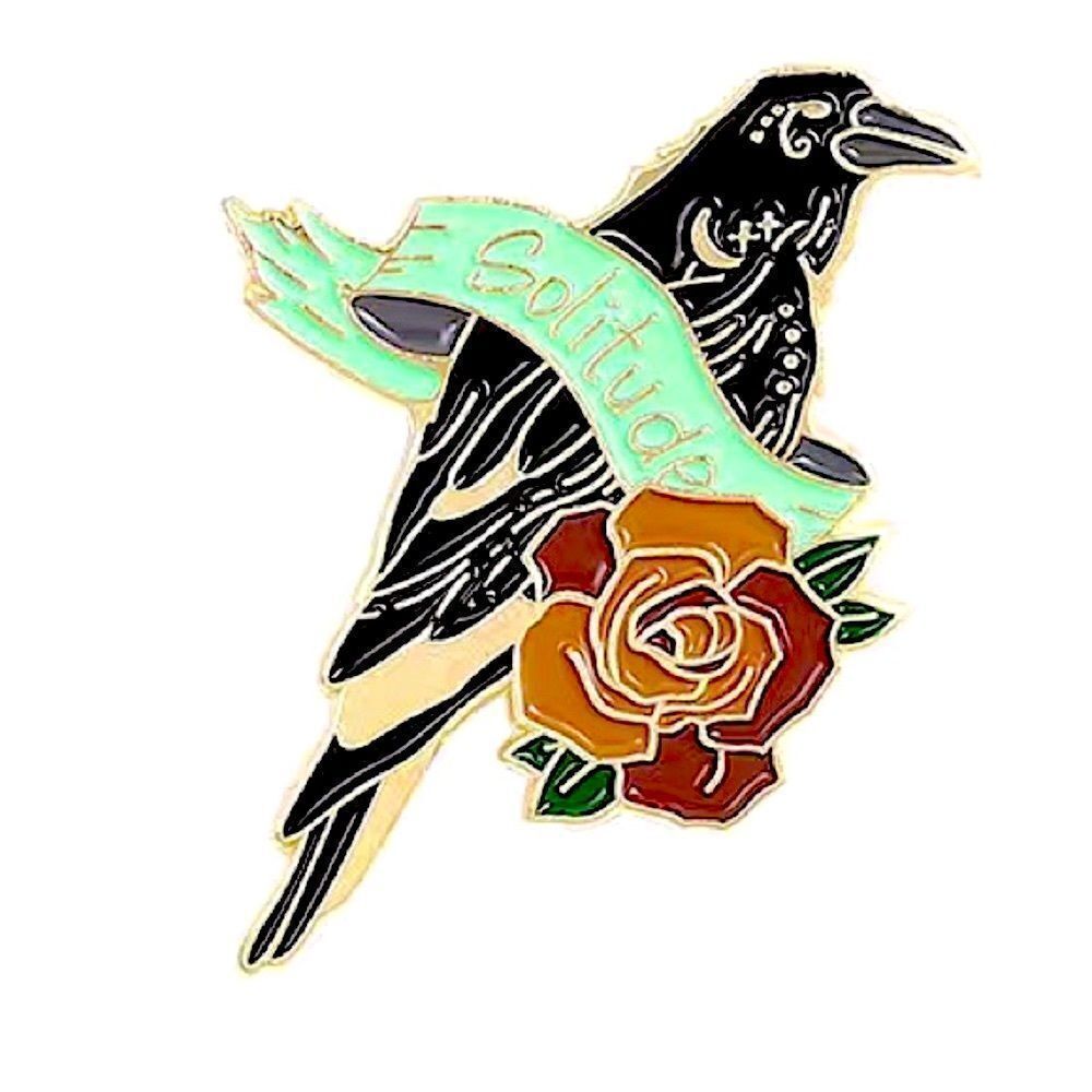 Solitude Raven enamel pin
